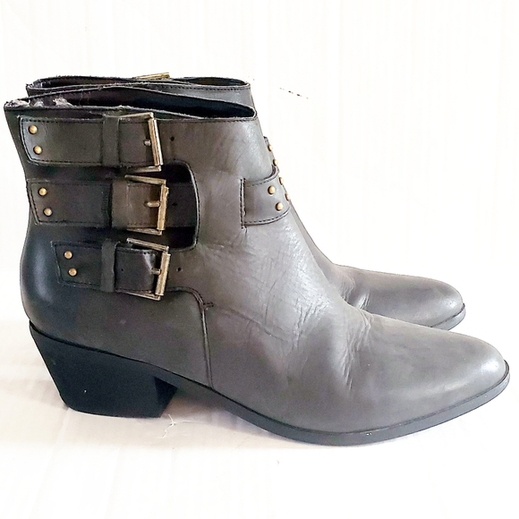 JOIE Leather Buckle Ankle Bootie Size 7 - Picture 4 of 6